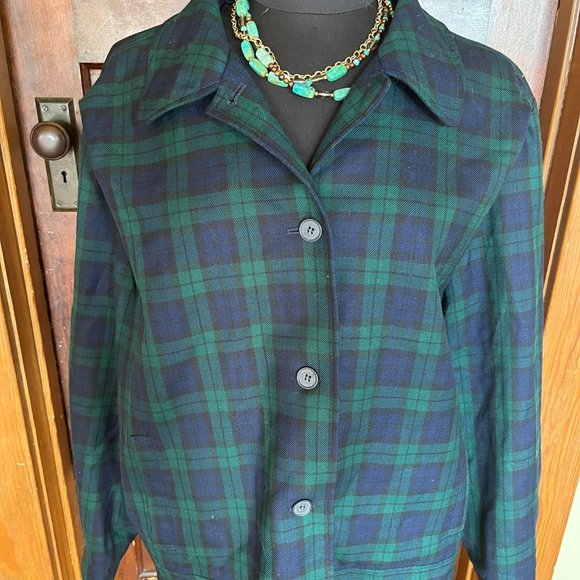 Vintage Pendleton Plaid Cropped Blazer - Picture 2 of 4